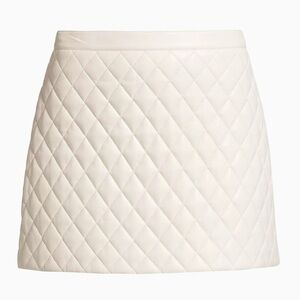 Alice + Olivia Cream Quilted Mini Skirt